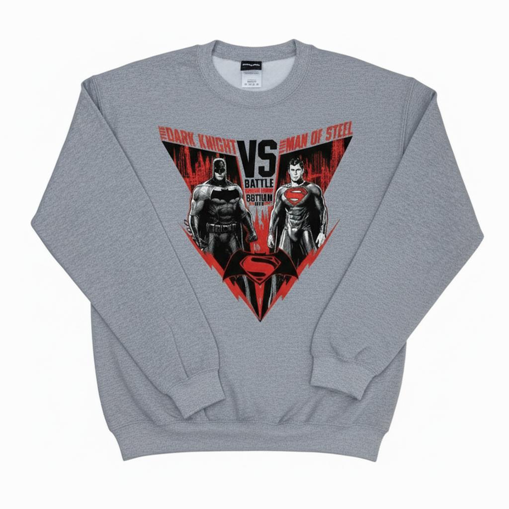 DC Comics Mens Batman v Superman Battle Sweatshirt