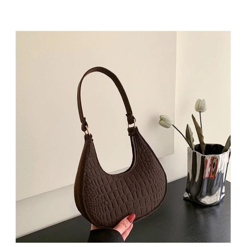 Neue Achseltasche Lässige Ein-Schulter-Handtasche Damen Unifarbene Handtaschen