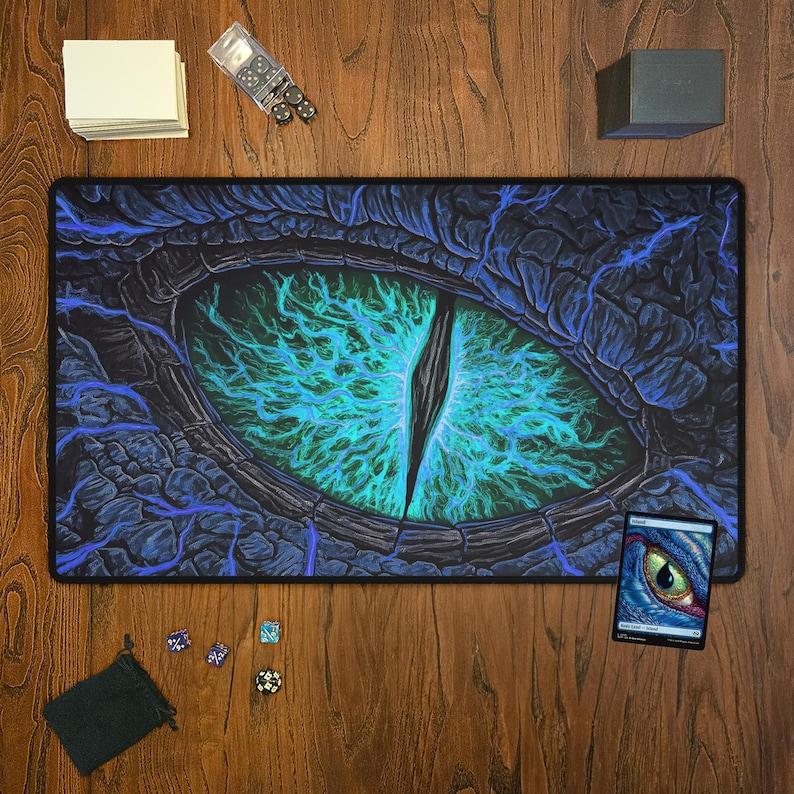 xcm Flying Dragon Eye Design TCG MTG Trading Card Game Pad Anti slip and Washable Lock Edge Suitable for Magic Party