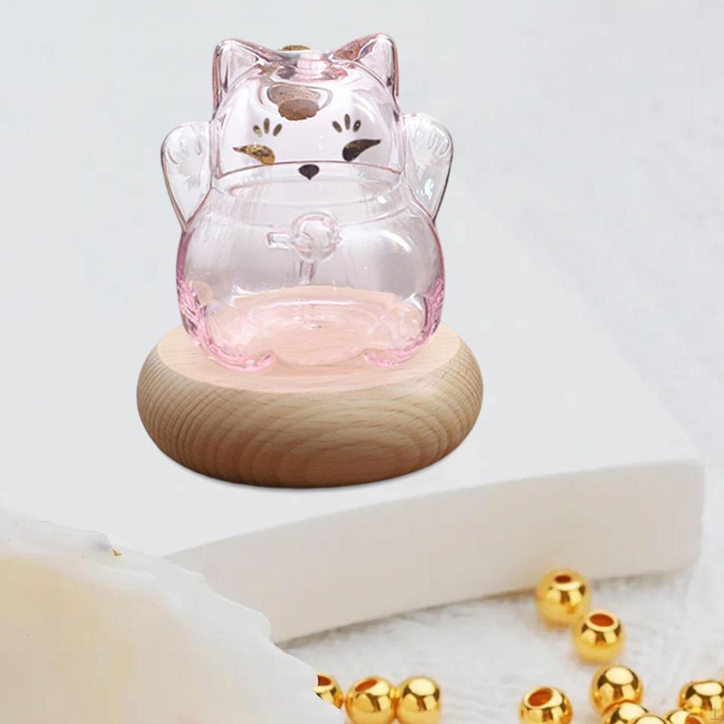 Sparflasche Glas Sparschwein mit Holzständer