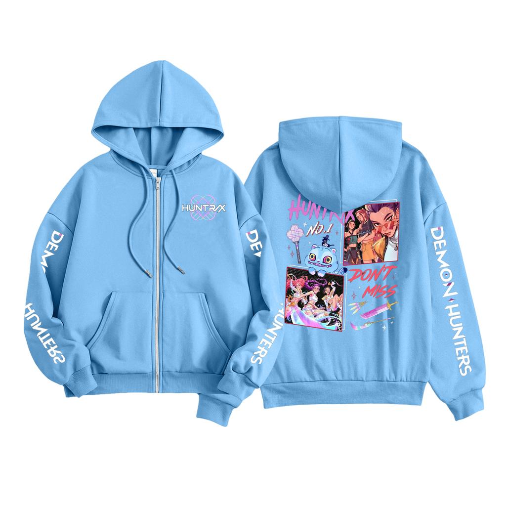 Kids Fashion Women's Lightweight Long Sleeve Zipper Hoodie Printed Hoodie With Pockets