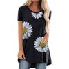 Kvinner Casual Printing Skjorter Kortermet Loose Tee Topper Tunika Bluse