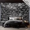2D Rustic Stone Wall Tapestry for Living Room Bedroom Aesthetic Decor