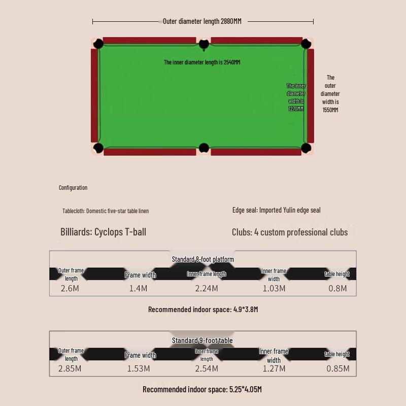 Beirong Silver Leg Automatic Return Chinese 8-Ball Pool Table