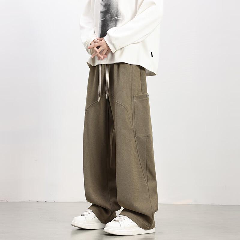 Men's Plus Size American Workwear Loose Fit Straight Leg Pants