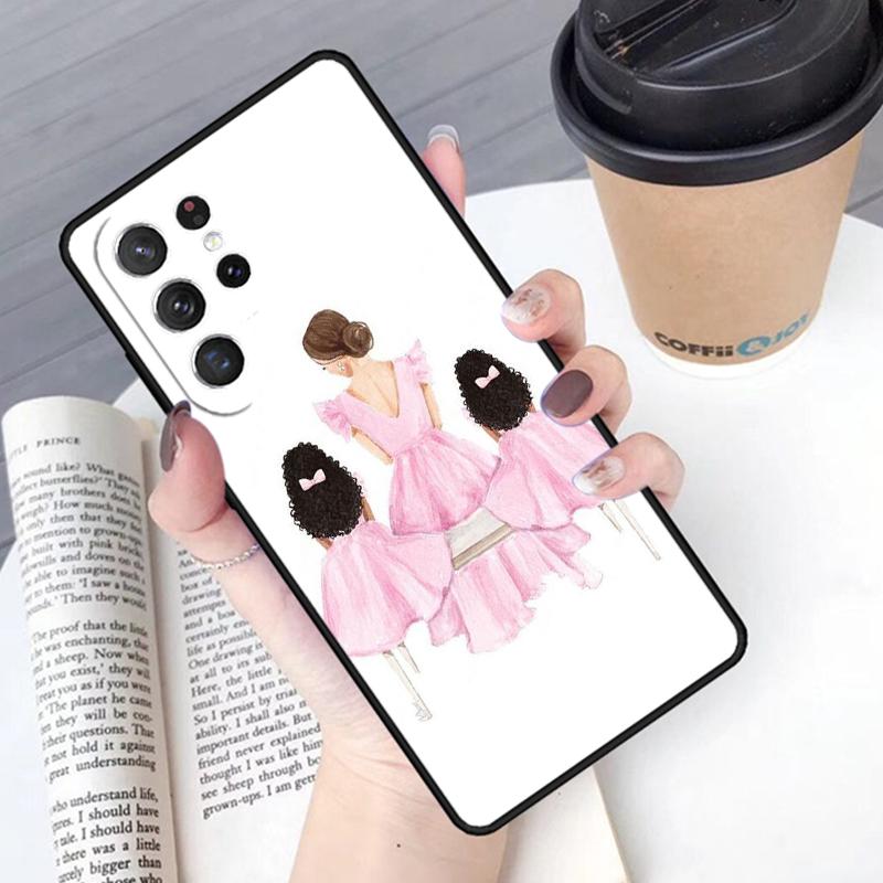 Familie Mom Girl Women Phone Case Cover For Samsung Galaxy S24 S25 Ultra S21 S22 Ultra S10E Note 10 Plus Note 20 FE S23