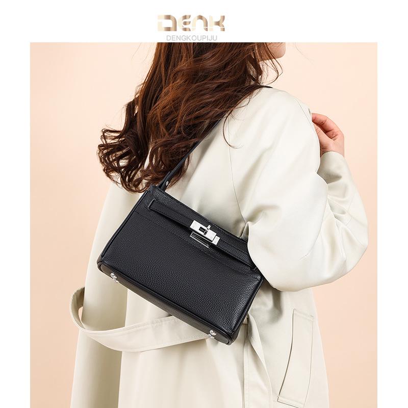 Leather women's bags, new large-capacity first-layer cowhide, simple and high-end single shoulder crossbody fashion women's bags