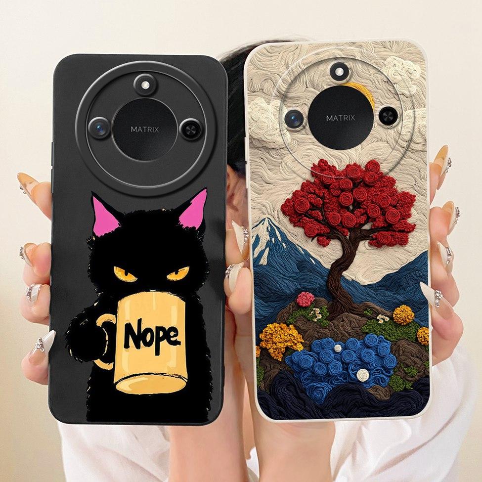 6.8'' For Honor X9c Smart Case Silicone Fashion Luxury Cute Cartoon Painted Cover For Honor X9c Smart Funda
