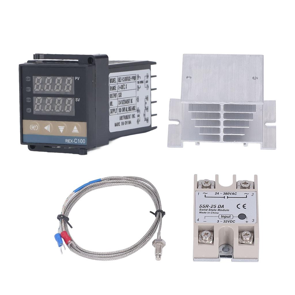 PID Temperature Controllers Kit 0‑400 celsius Waterproof High Accuracy REX C100 Temperature Controller for Farm