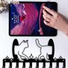 Cat Key Holder Wall Hook Decorative Hanger Leash Storage Handmade Ironcraft