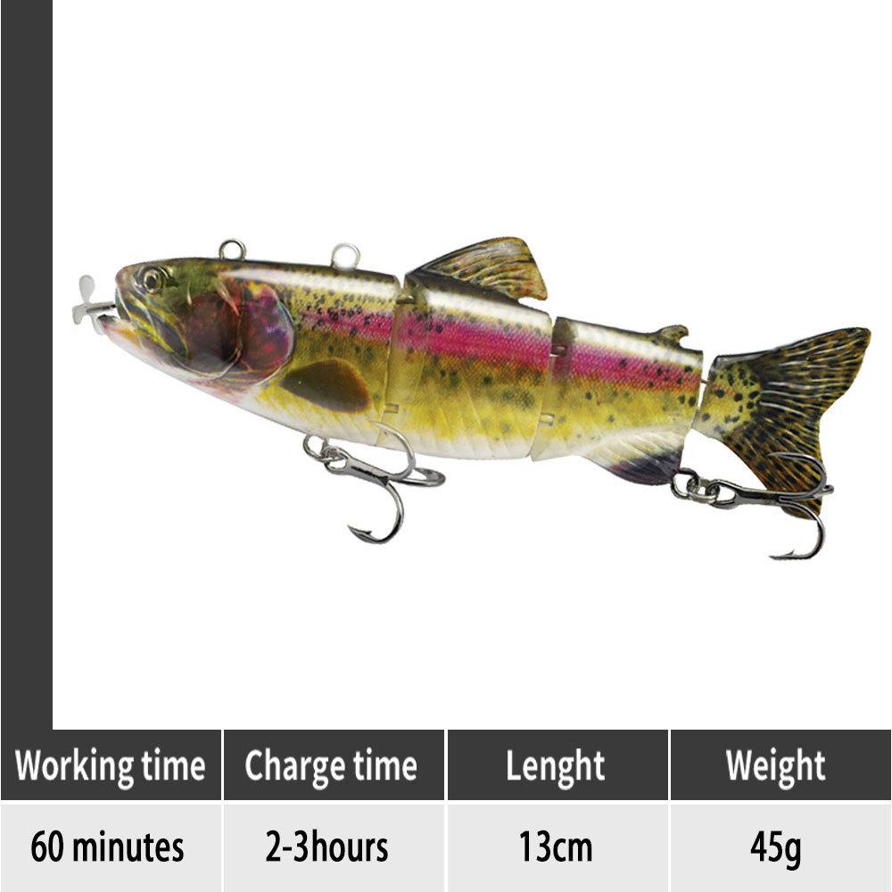 New Luya Bait Automatic Swimming Electronic Fish 130Mm 35G Propeller Smart Bait Rechargeable Luya Bait
