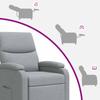 Massage Recliner Light Grey Fabric