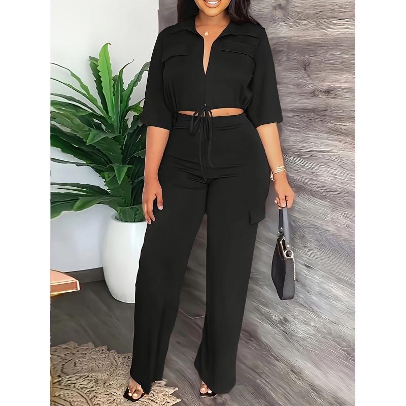 

Drawstring Cargo Two-Piece Set P70161 M