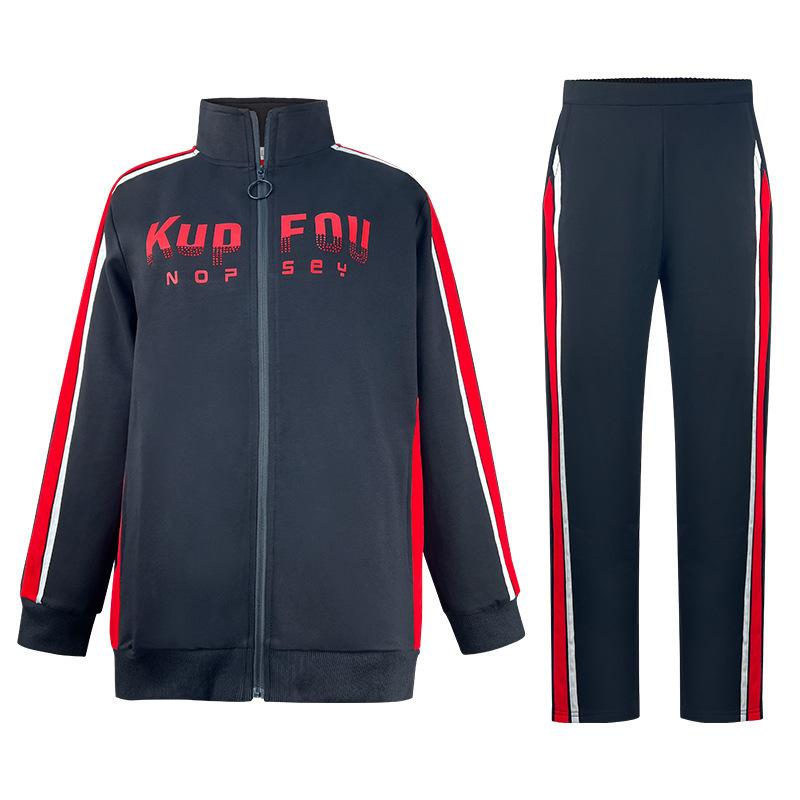 Dámský nadměrný nový podzimní módní sportovní kabát kalhoty dvoudílný ležérní oblek