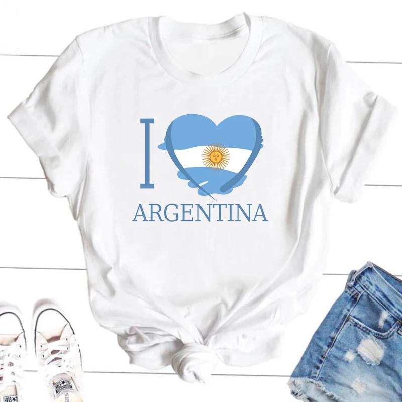 I Love Argentina Tshirts Women Unisex Casual Argentine T Shirt O Neck T Shirts Oversized Argentinian Flag Graphic Tees Clothes