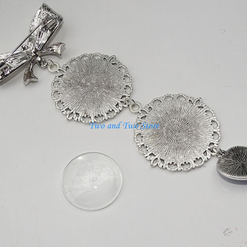 HX6F Elegant Bridal Bouquet Photo Charm Unique Accessory Photo Charm Bowknot Lapel Pin Jewelry For Wedding Day