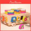 Wooden Montessori Animal Dessert Truck Building Blocks Kids Toys Educational