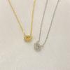 S925 Silver Round Choker Shiny AAA Zircon For Women Fashion Chain Minimalist Dainty Double Circle Pendant Necklace Girl Jewelry