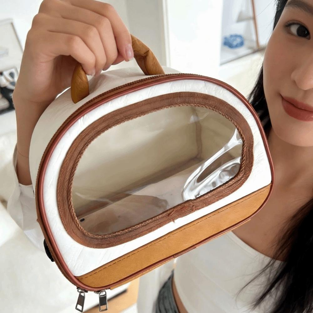 Folding Parrot Carrier Bag Transparent Window Breathable Holes Parrot Out Bag with Tray Wooden Stand Pet Travel Cage Outdoor