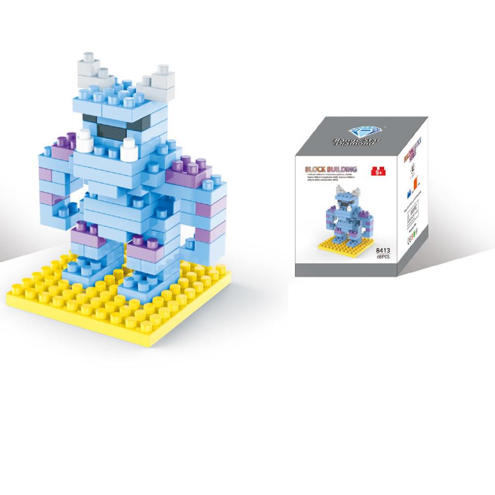 Mini Cartoon Building Blocks Cute Shape DIY Puzzle Toy with Bright Color for Kids