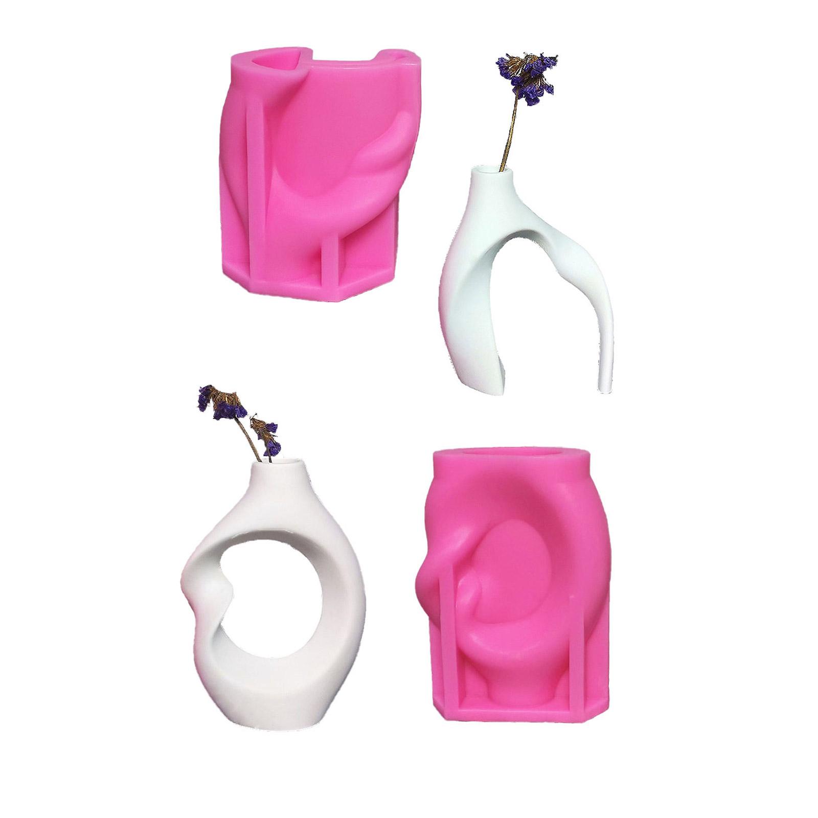 

2 Pack Silicone Vase Mold Set Easy Demolding Craft Molds Creative Crafting Moulds for Unique Abstract Vase Crafting A
