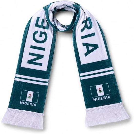 KNK 2026 Soccer Fan Scarf – Double Sided Reversible Football Supporter Scarf with Soft Velvet Feel Muffler Nigeria