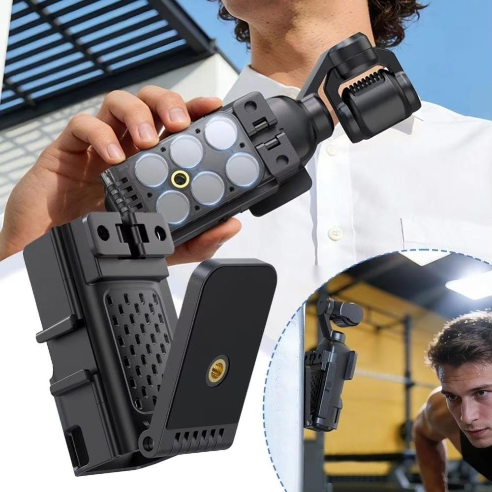 Foldable Magnetic Mount Expansion Adapter Holder for DJI Osmo Pocket 4 Cycling/V-log/Tabletop