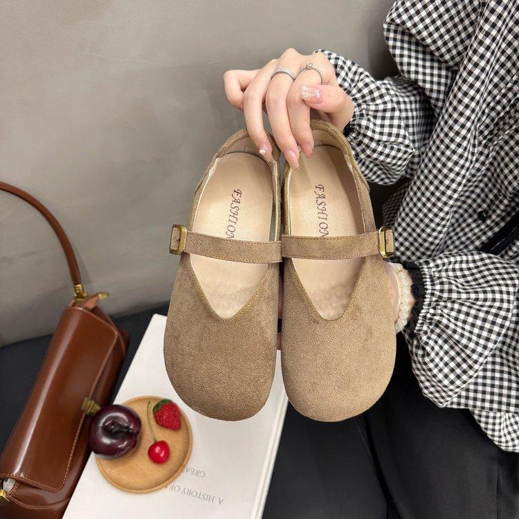 Flat Bottom One-pedal Mary Jane Shoes Children with Skirts 2025 Spring New Popular Shallow Commuter Grandma Single Shoes