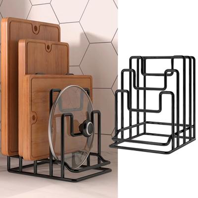 New Black Cutting Board Rack Metal Multilayer Pots Pan Lids Rack Household Kitchen Supplies Restaurant Home Kitchen