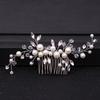 Silver Color Pearl Crystal Hair Combs Tiara For Women Bride Cheap Party Headpiece Wedding Hair Accessories Bridal Hair Jewelry