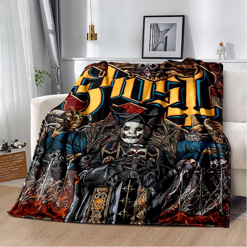 29 Stil Ghost Band Papa Emeritus Heavy Metal Dunkel Weiche Plüschdecke, Flanell Überwurfdecke für Wohnzimmer Schlafzimmer Bett Sofa
