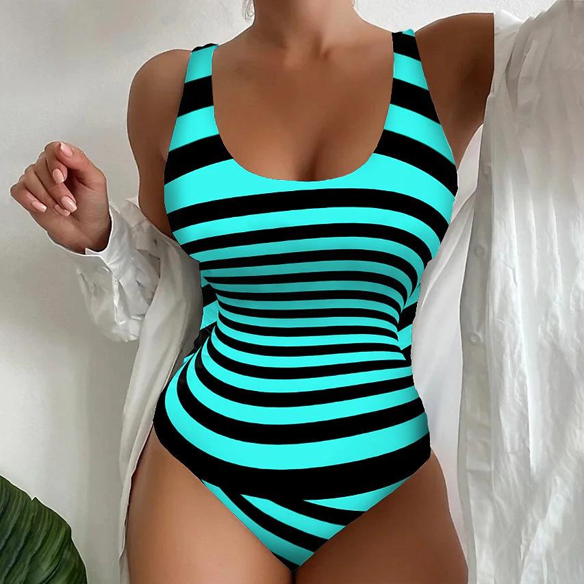 New bikini sexy skin tone one-piece bikini swimsuit printed women's swimsuit