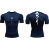 Men's Compression Shirt Printed Fitness Sport Running Tight Gym TShirts Athletic Workout Bodybuilding Quick Dry Tops Tee Summer