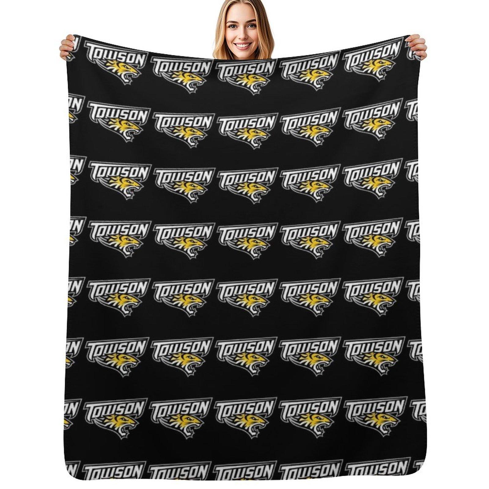 Towson Tigers Throw Blanket Warm Napping Blanket for Office Couch Bed Size: 75*100cm, Weight: 230 GSM