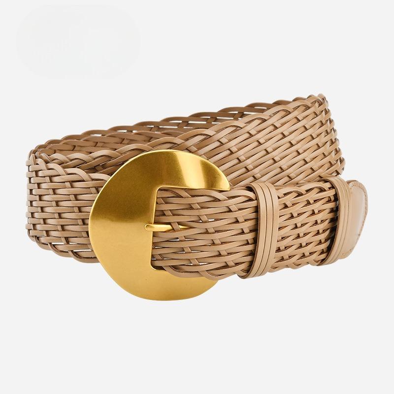 Women's Simple Woven Decorative Belt Retro High-end Sense Bohemian Fashion Versatile Skirt Accessories Belt Women