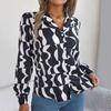 Women's Button Down Shirt Casual Long Sleeve Lapel Top Loose Printed Streetwear Clothing for Work Party Vacation Travel