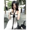 Sexy Pure Desire White Neck Sling Tube Top Dress Women's Summer Vacation Style Slim Fit Beautiful Hip Wrap Long Skirt