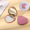 Miroir de maquillage compact double face en forme de cœur pour les résidences étudiantes