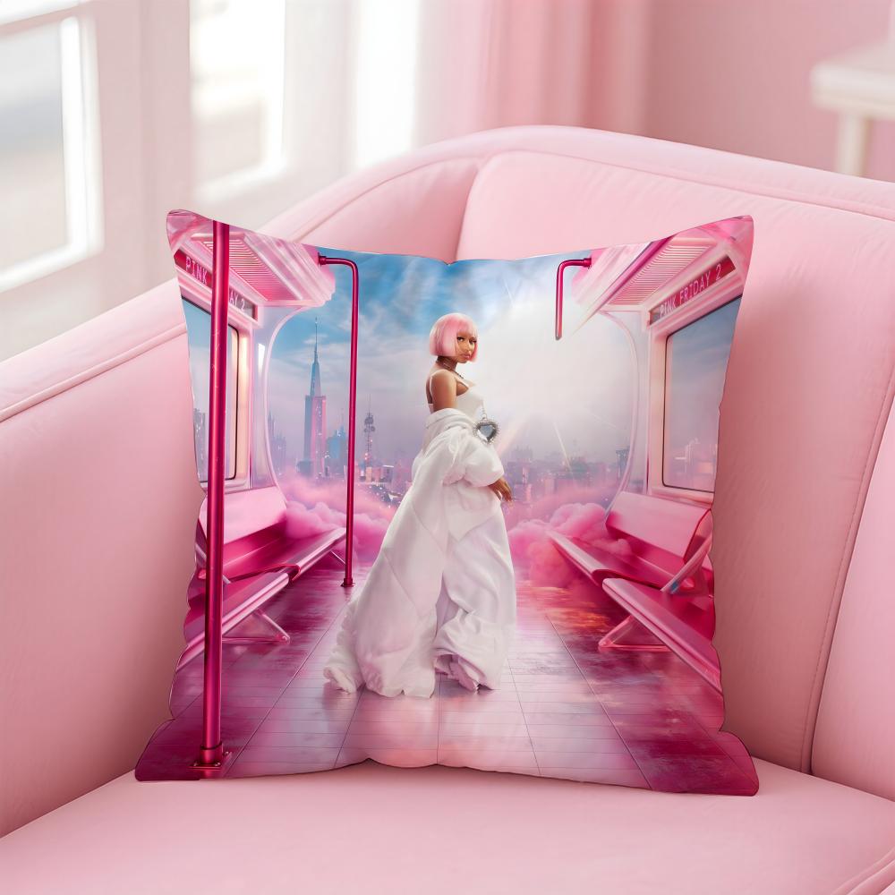 Nicki M-Minaj Singer Cushion Cover Comfortable Reversible Pillow Cover Ideal For Car Sofa Bedroom & Beyond