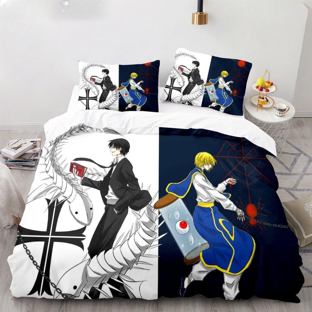 New  Anime Bedding Collection Hunter X Hunter Biscuit Krueger Duvet Cover Luxury Kids Bed Collection Twin Queen King Size Boys Bedroom