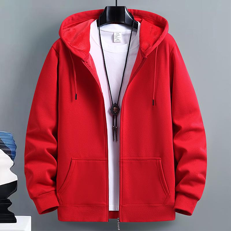 2024 Men's American Trend Hooded Cardigan Sweatshirt: Spring/Autumn Zip-Up Jacket for Couples