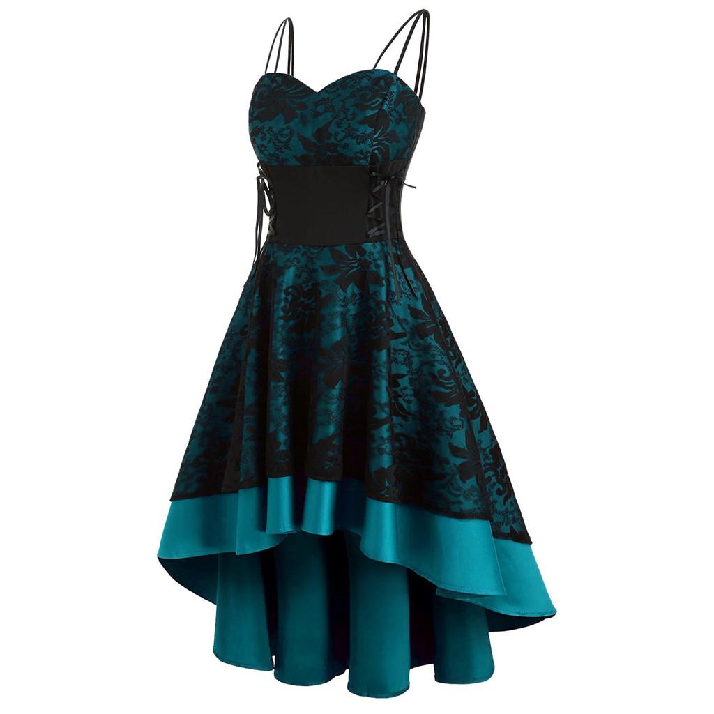 Womne Vintage High Grade Cami Bandage  High Low Dress Party Dress
