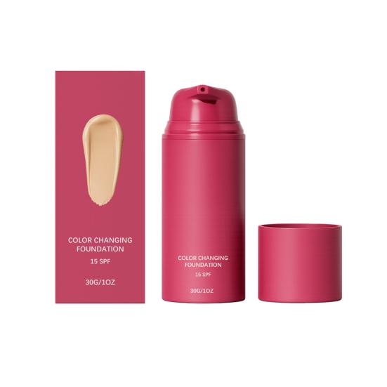 

1/2Pcs 30G Color Changing Foundation Natural Finish Lightweight SPF 15 Buildable Coverage Skin Tone Adapting Liquid Foundations for All Skin Types 1pc