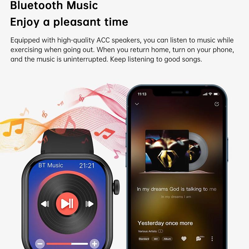 2025 Nové chytré hodinky Bezdrátové nabíjení Chytré hodinky Bluetooth hovory Muži Ženy Chytré hodinky Fitness náramek Vlastní ciferník