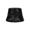 VARZAR VA Cubic Studded Vegan Leather Drop Bucket Hat in Black