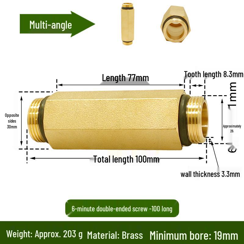 Copper Union with Inner/Outer Threads, Double Inner Thread Water Heater Connector Tee/Elbow Nipple, 46mm & 1" Thread, Different Diameters.