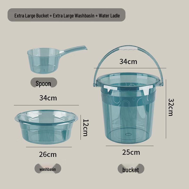 ZISIZ Extra-Large Thickened Transparent Water Bucket