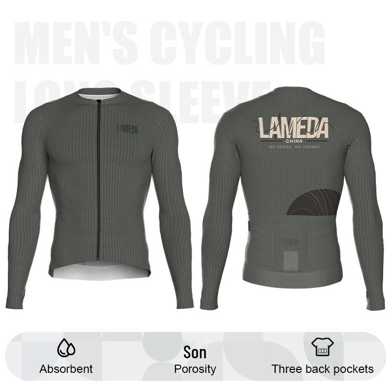 2023 Lampada Men's Long Sleeve Cycling Jersey - Summer/Autumn, Lightweight Road Bike Top