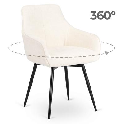 Upholstered Swivel Chair For The Living Room Larisa Cream Modern