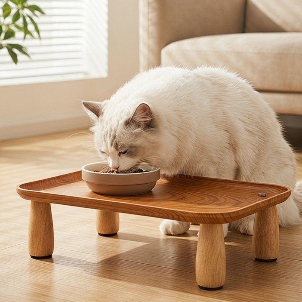 Spill Tray Elevated Pet Feeder Removable Tray Cat Bowl Stand Raised Cat Food Table Pet Feeding